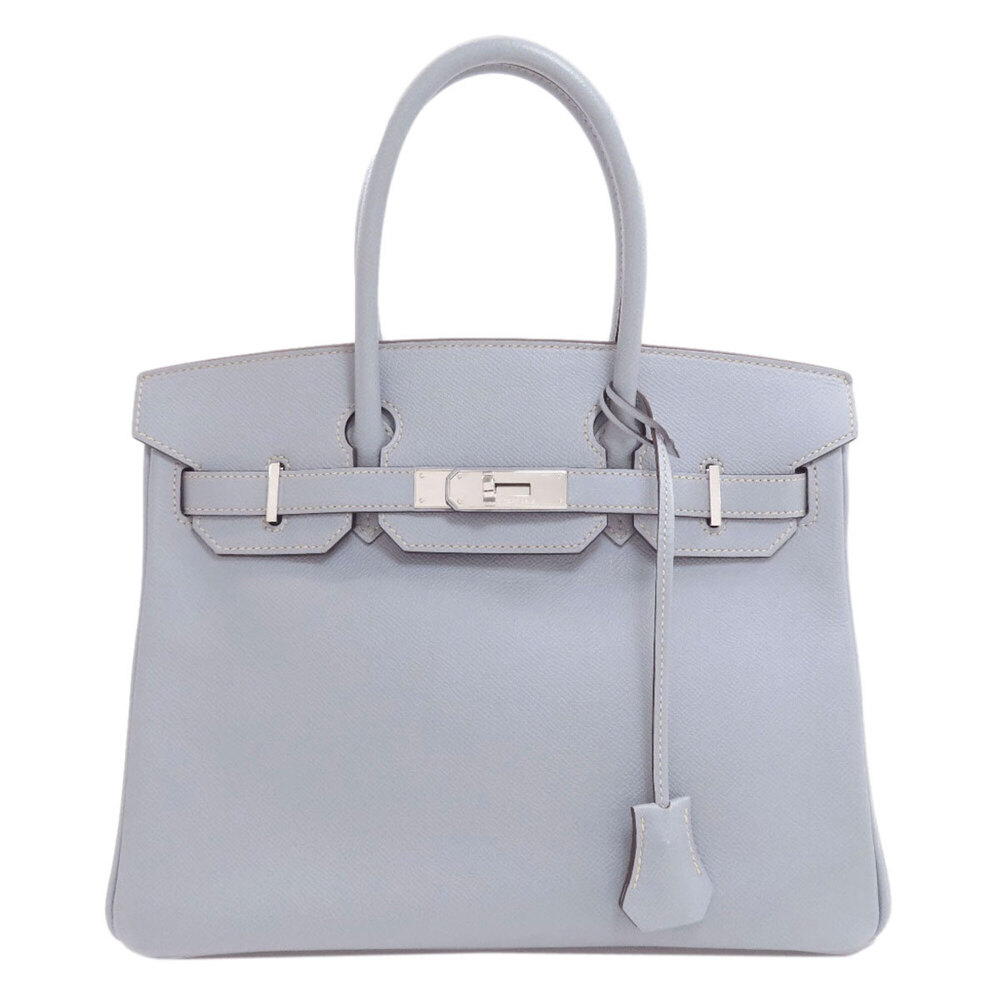 Hermes Birkin 30 Blue Lin Silver Hardware Handbag Epsom Leather Women's HERMES